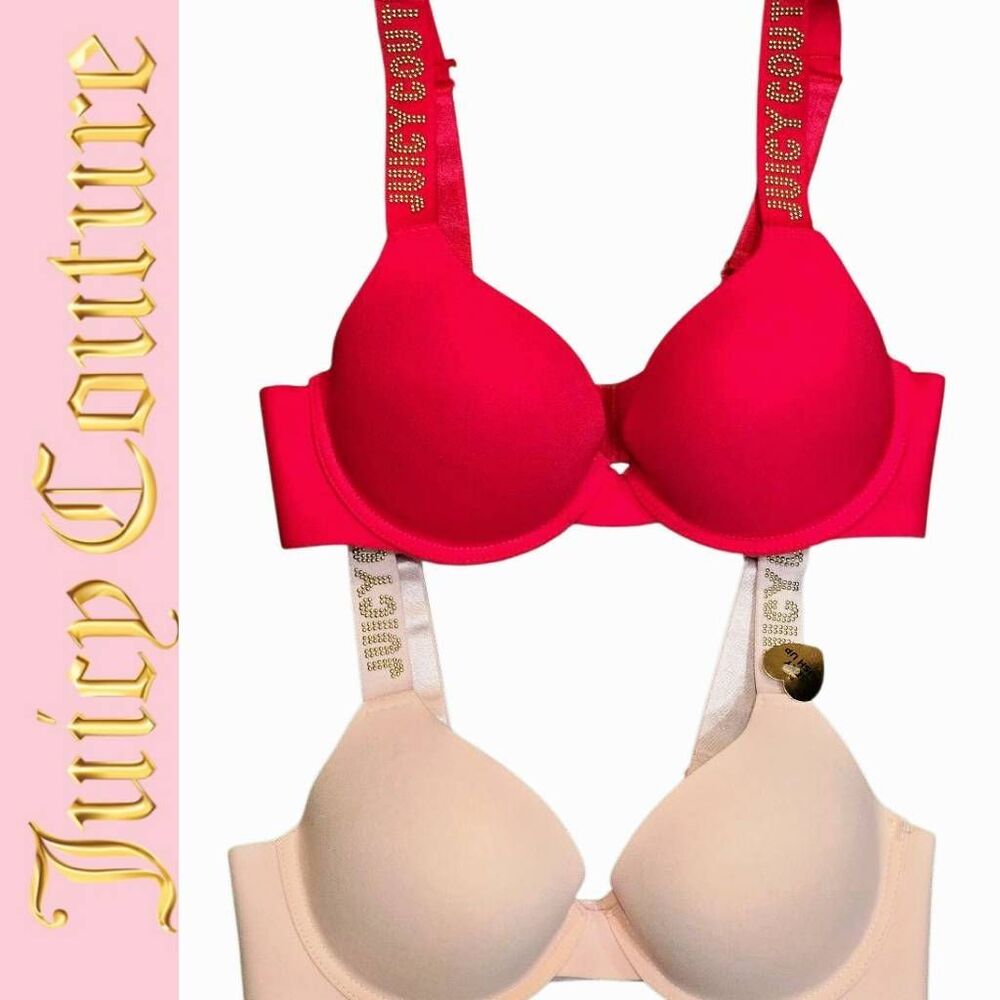 Juicy Couture 2-PK Logo Strap Sexy Push-Up‎ Bra Set